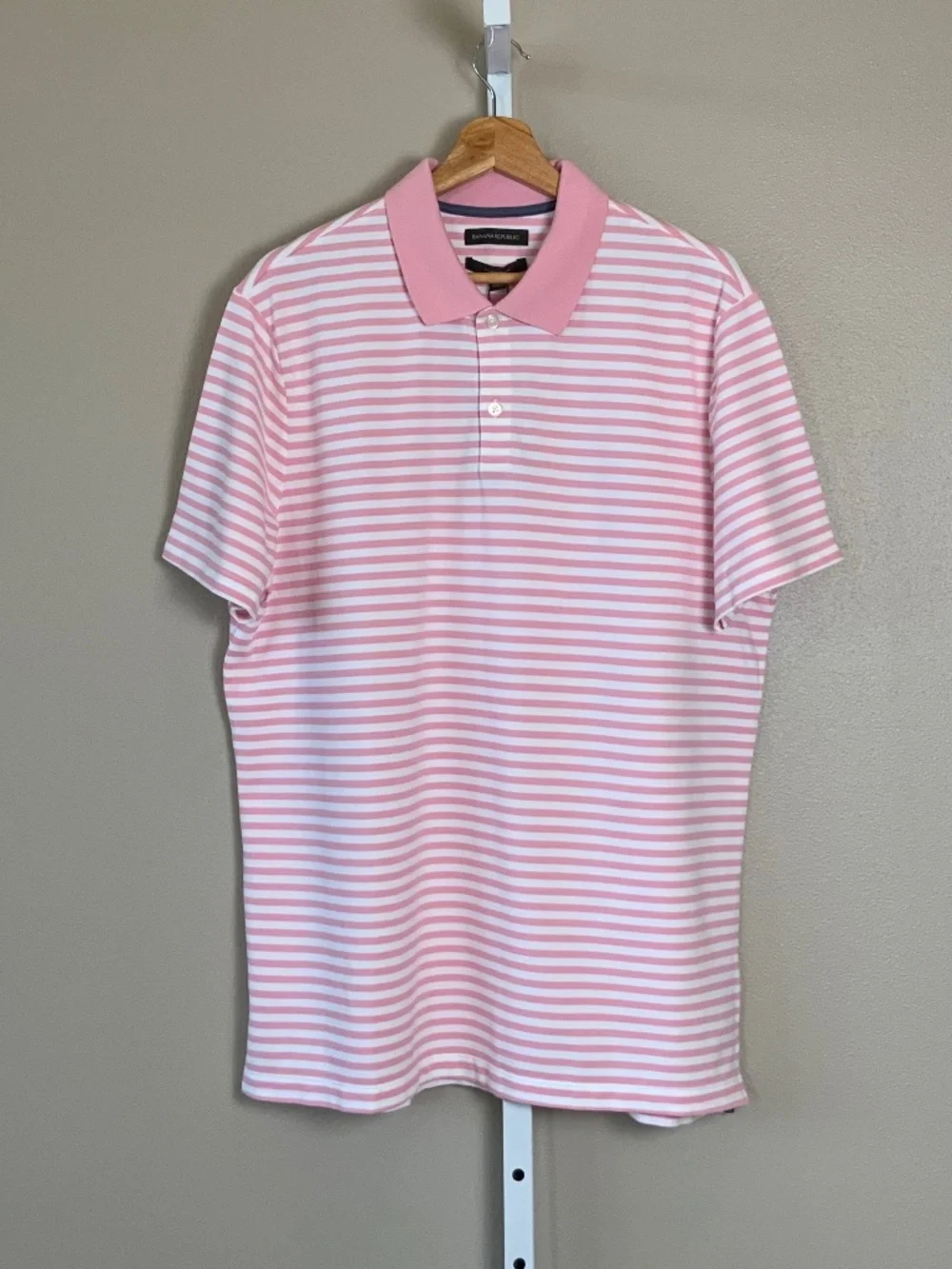 Banana Republic Short Sleeve Striped Standard Fit Pique Polo Shirt